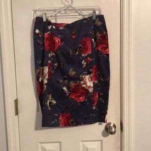 Floral pencil skirt